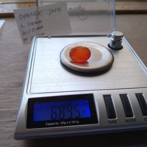 Imported energizing Natural orange jade gemstone imported from Taiwan, - Picture 3 of 4